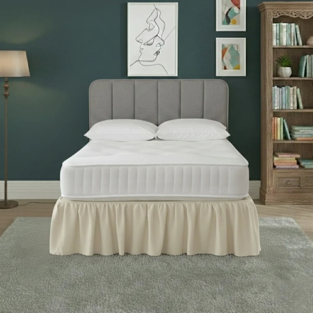 Base Valance Polycotton Sheet for Divan Beds Easy Care Bed Base Cover - Royal Blue / King – image 8