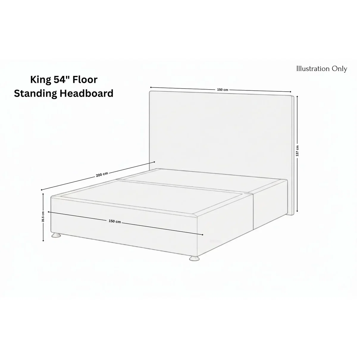 Sloomy Kansas Emerald Plush Divan Bed Base No Drawers 54 Inch Floor Standing Headboard - Emerald / 1200mm – image 3