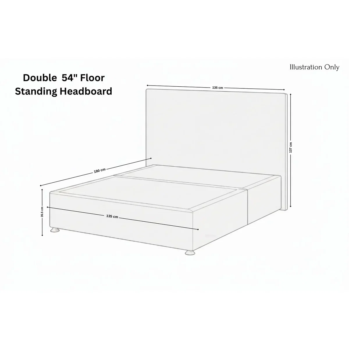 Sloomy Kansas Emerald Plush Divan Bed Base No Drawers 54 Inch Floor Standing Headboard - Emerald / 1200mm – image 5