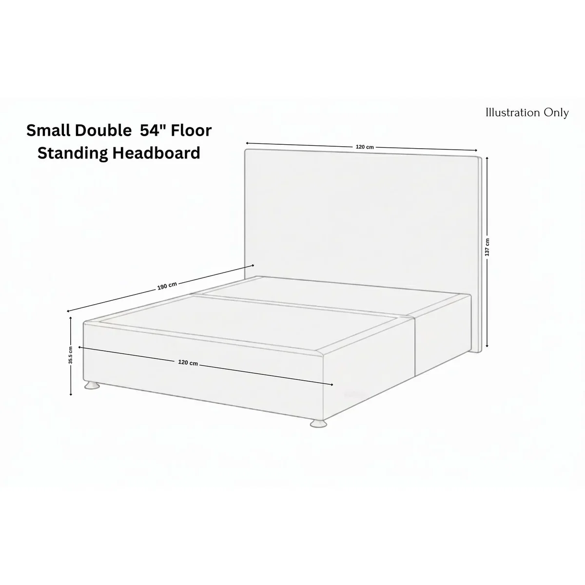 Sloomy Kansas Emerald Plush Divan Bed Base No Drawers 54 Inch Floor Standing Headboard - Emerald / 1200mm – image 7