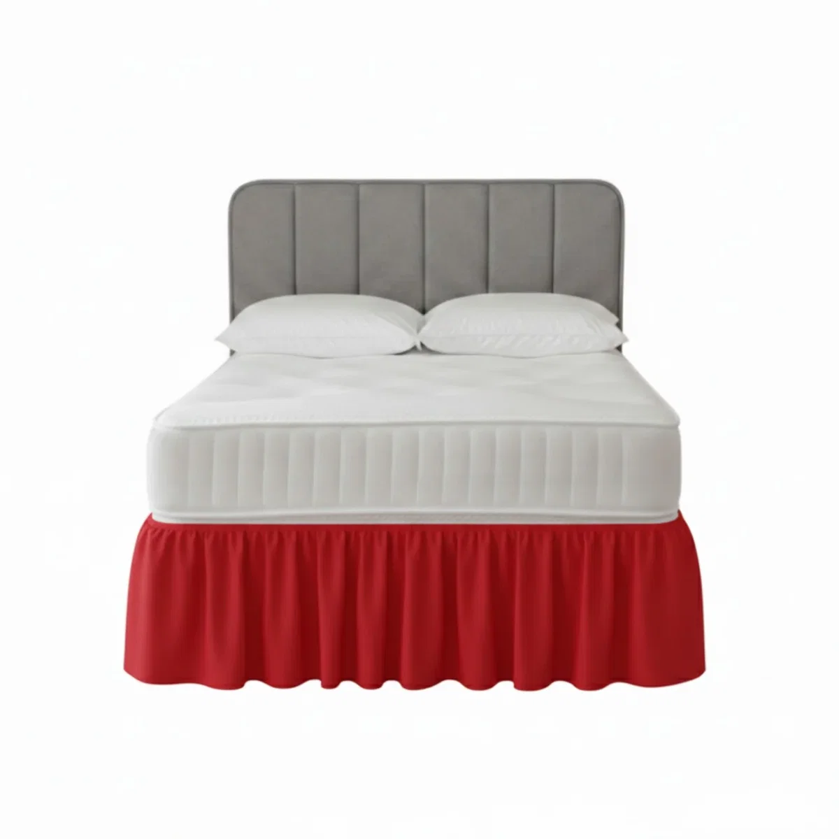 Base Valance Polycotton Sheet for Divan Beds Easy Care Bed Base Cover - Red / Superking – image 2