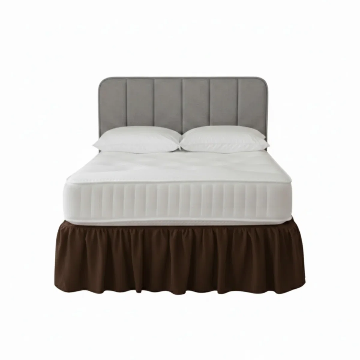 Base Valance Polycotton Sheet for Divan Beds Easy Care Bed Base Cover - Chocolate / Double – image 2