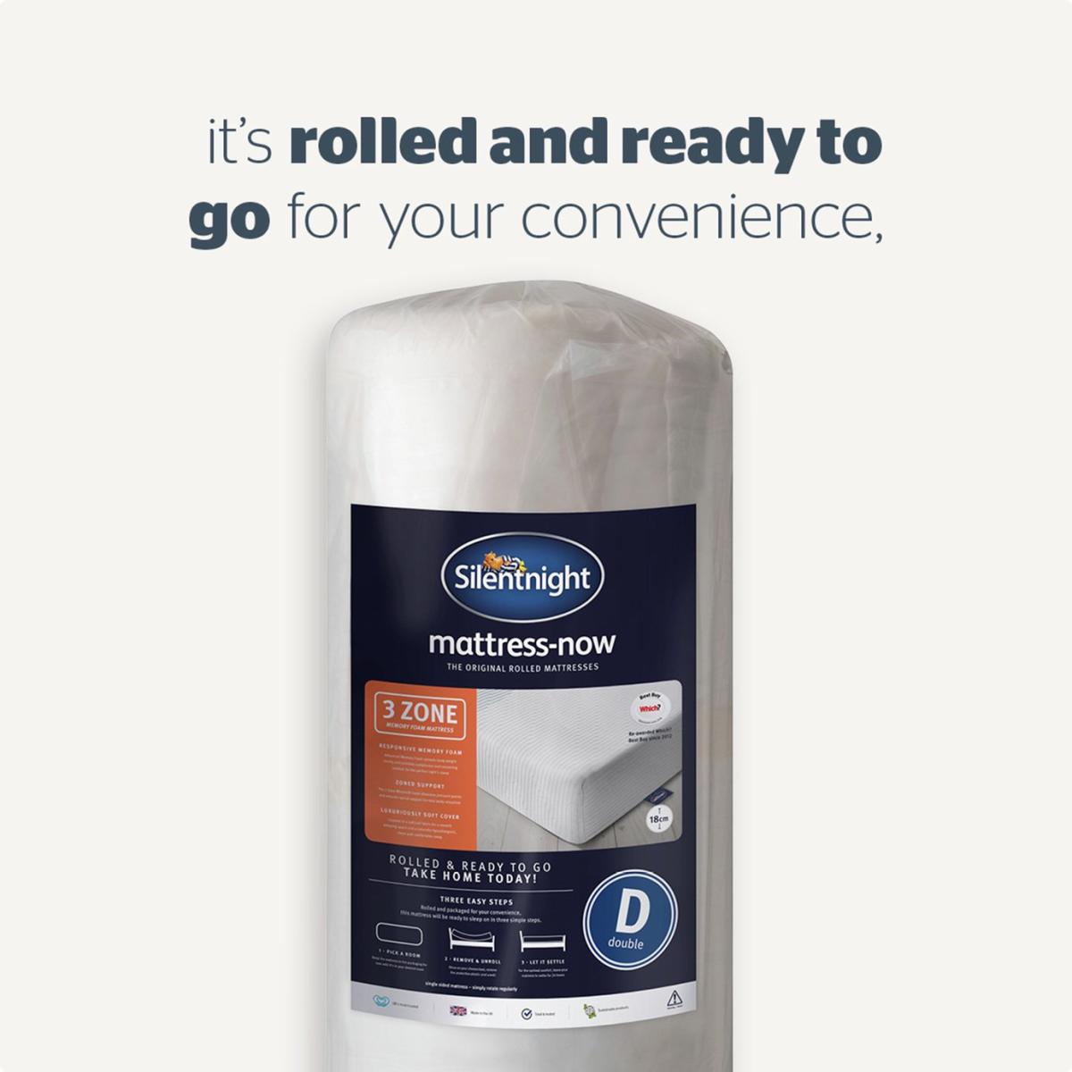 Silentnight Memory Foam Rolled Single Mattress – image 9