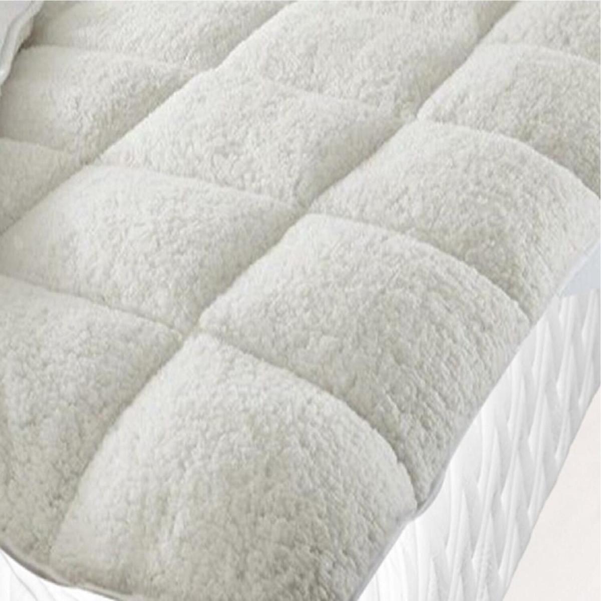 Super Soft Teddy Mattress Topper Enhancer Bedding - White Single 90 X 190cm / Single – image 2
