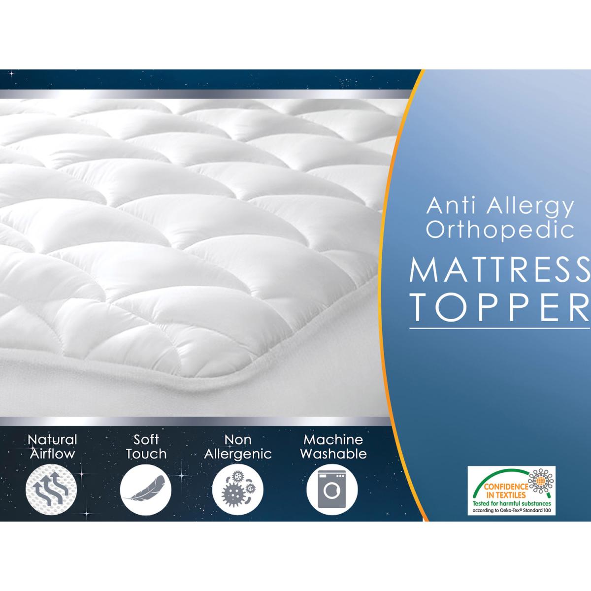 Generously Filled Luxury Mattress Topper - White / Single – image 3