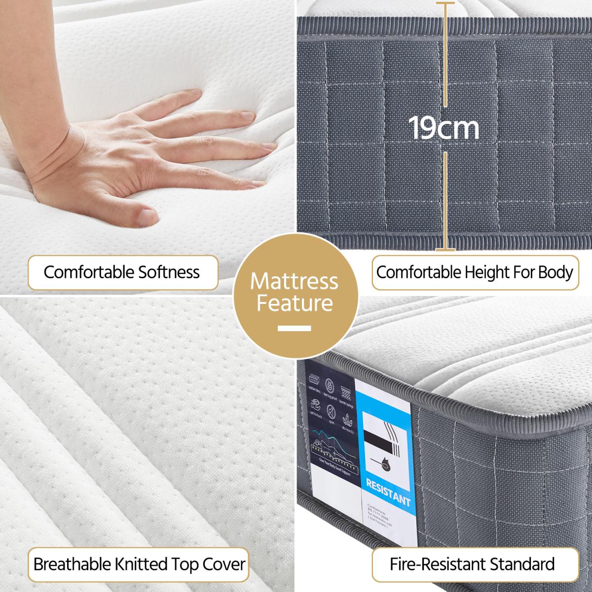 Mattress with Knitted Jacquard Cover - Grey – image 6