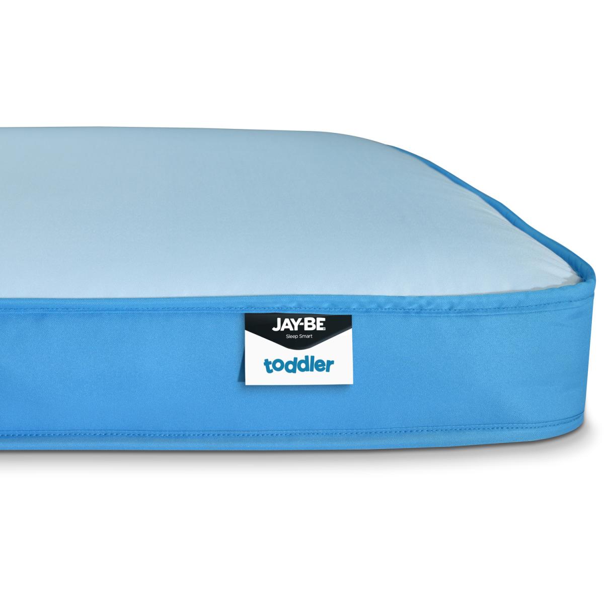 Jay-Be Toddler Waterproof Anti-Allergy Anti-Microbial Foam Free Sprung Mattress - Blue – image 2