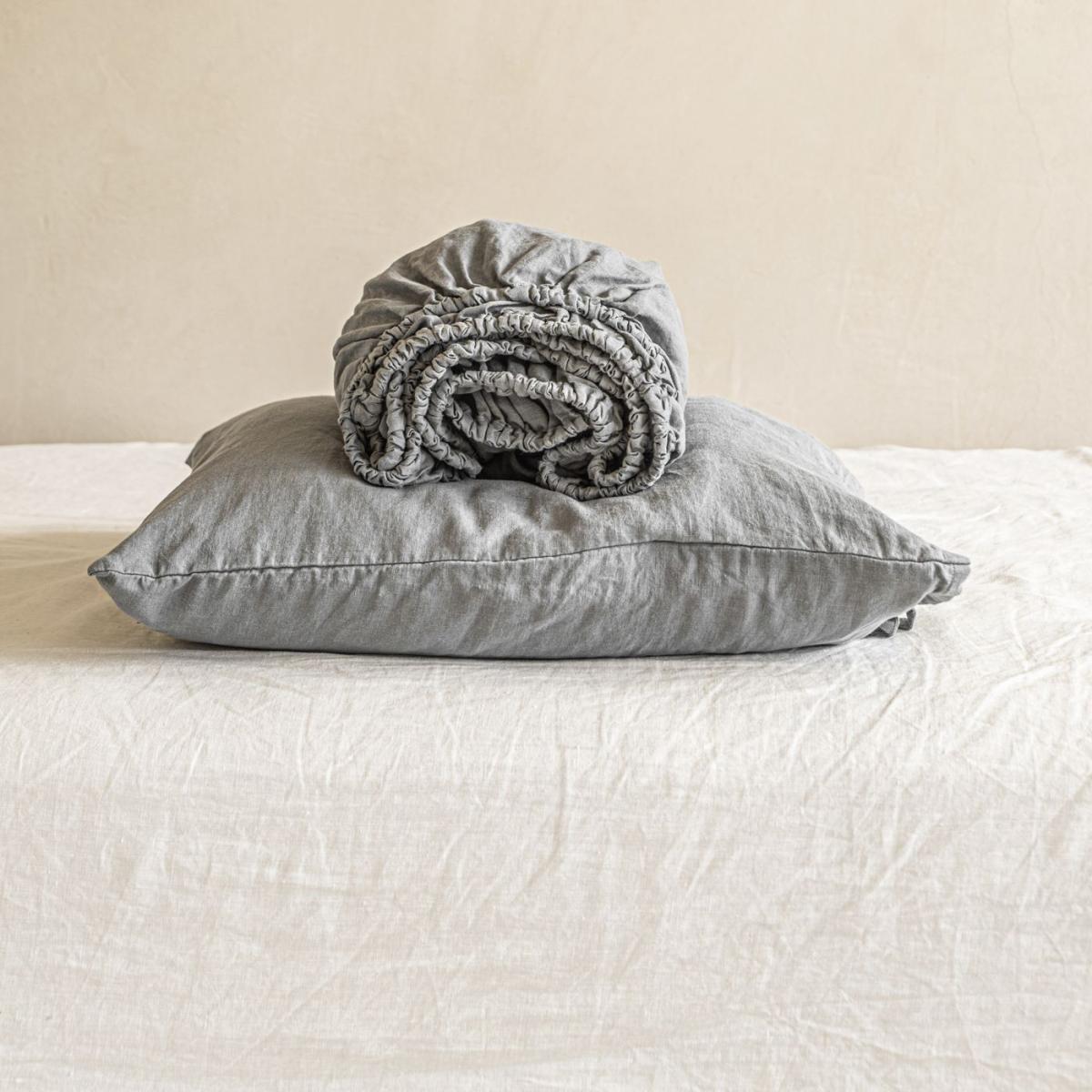 Striped Linen Fitted Sheet – image 2