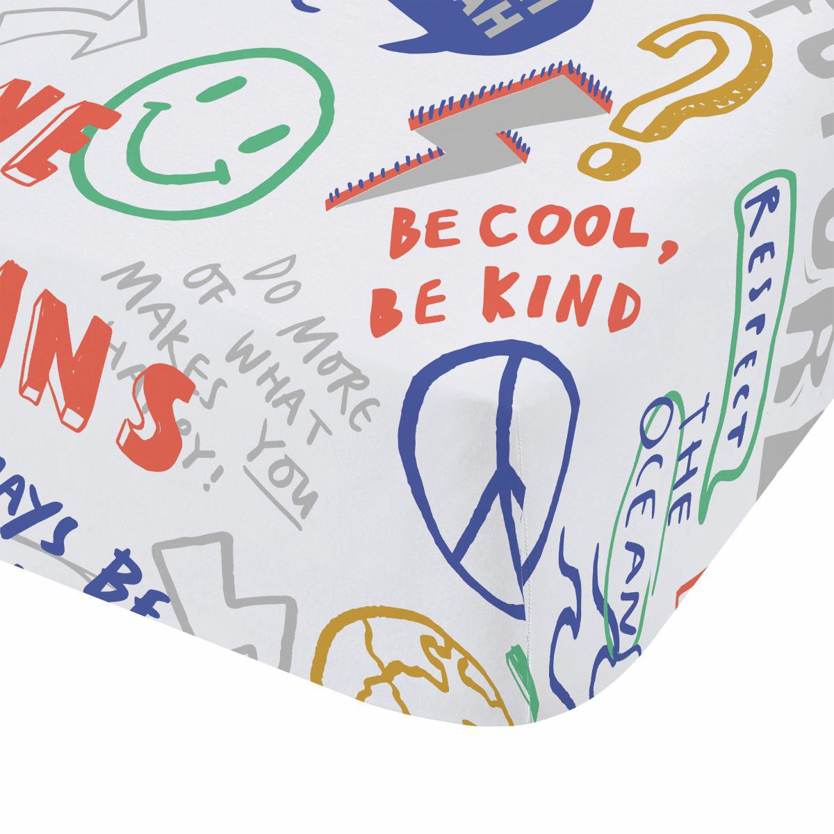 Born To Be Brave 100% Organic Cotton Fitted Sheet MultiColoured – image 2