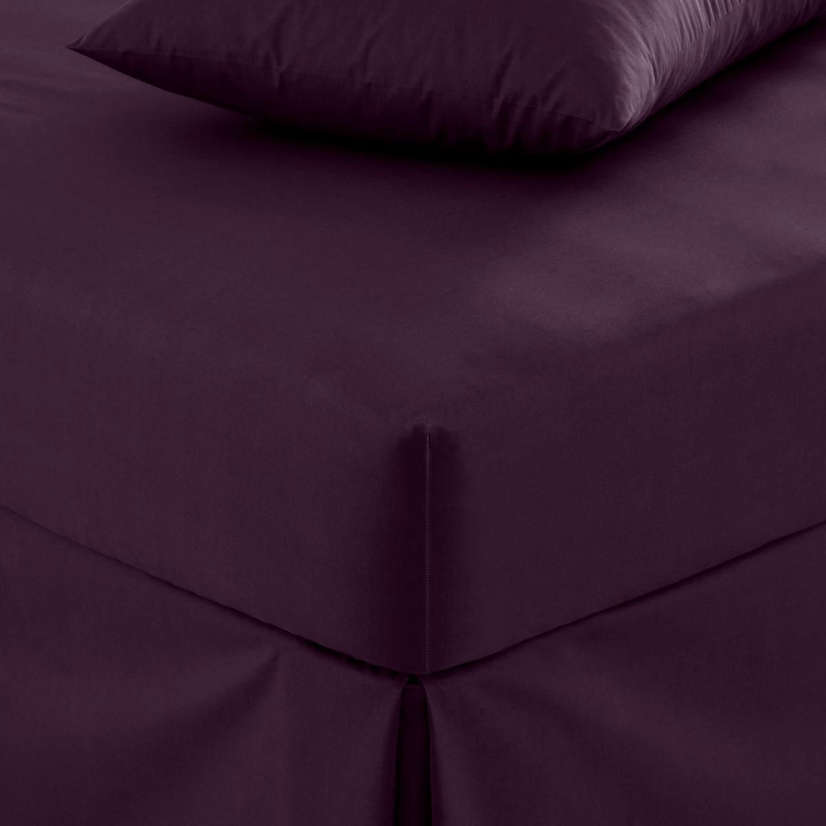 Pure Cotton Fitted Sheet Aubergine (Purple) – image 1