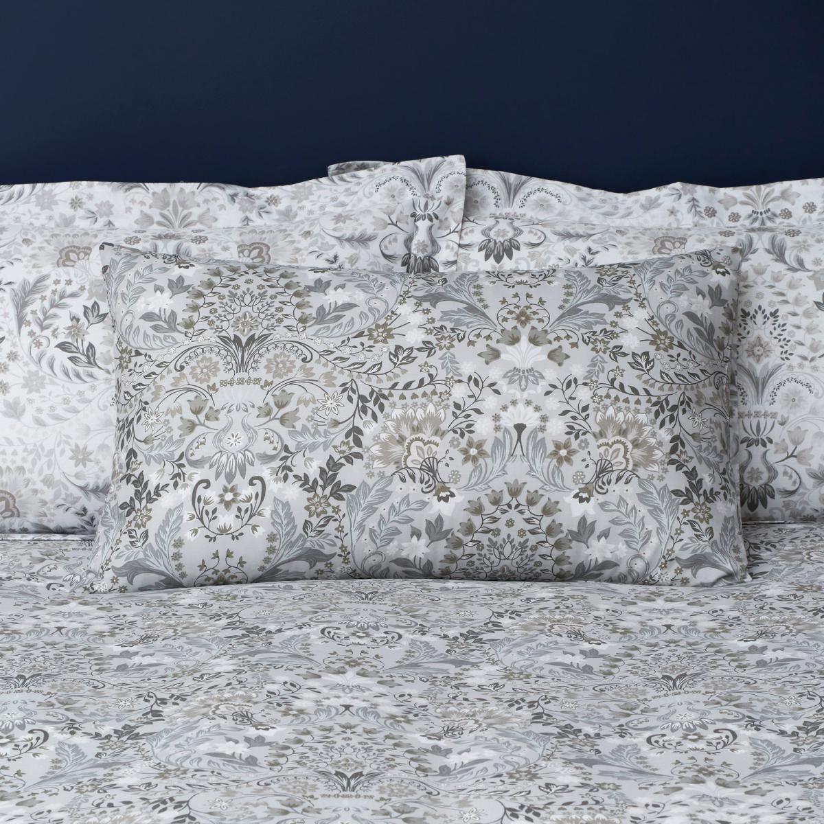 Hardwick Floral Grey Reversible Duvet Cover and Pillowcase Set Light Grey – image 7