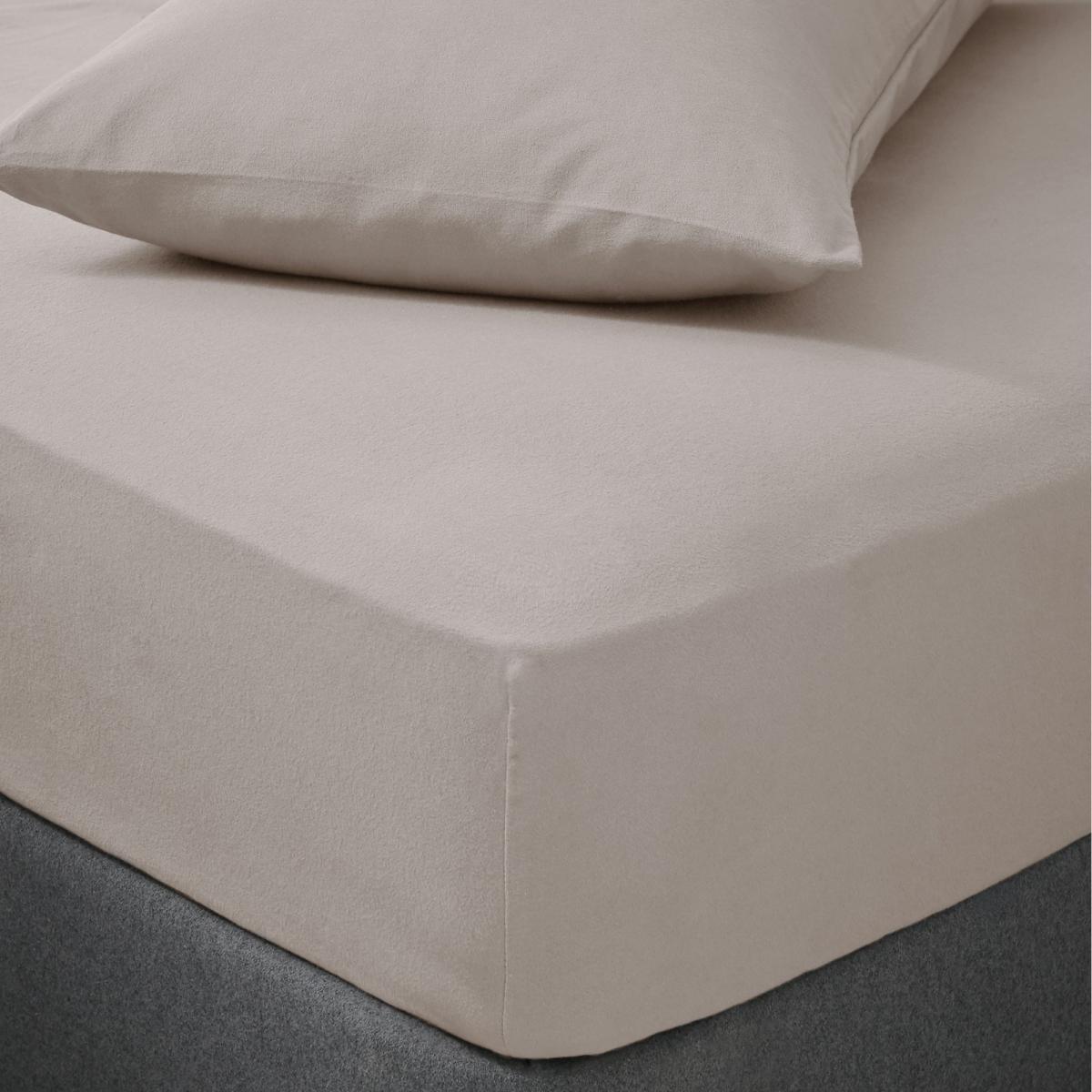 Soft & Cosy Luxury Brushed Cotton Fitted Sheet Natural – image 1