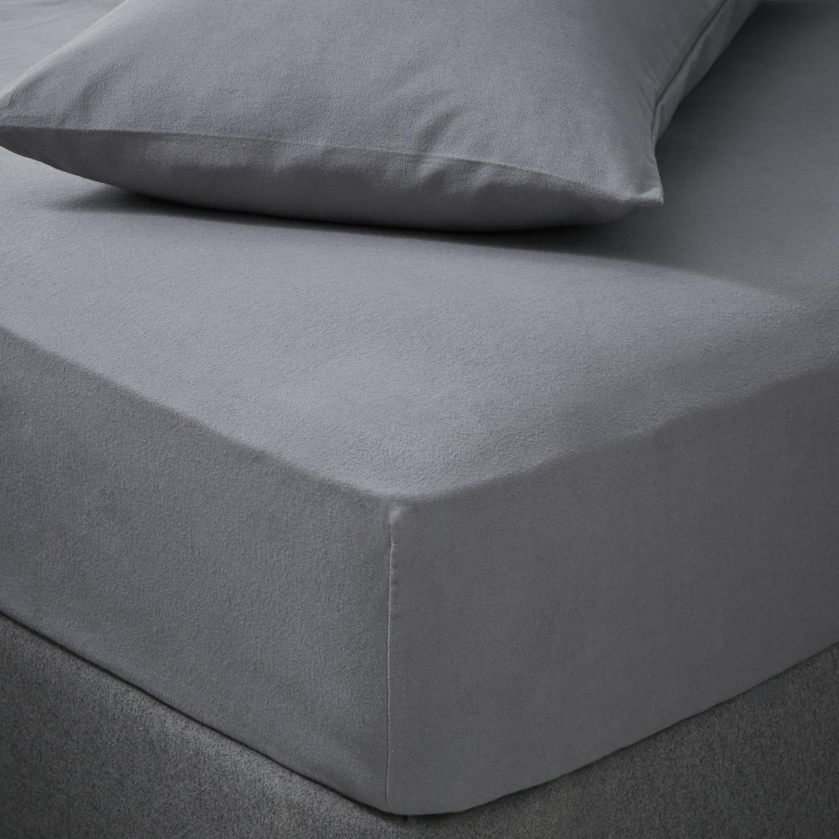 Soft & Cosy Luxury Brushed Cotton Fitted Sheet Grey – image 1