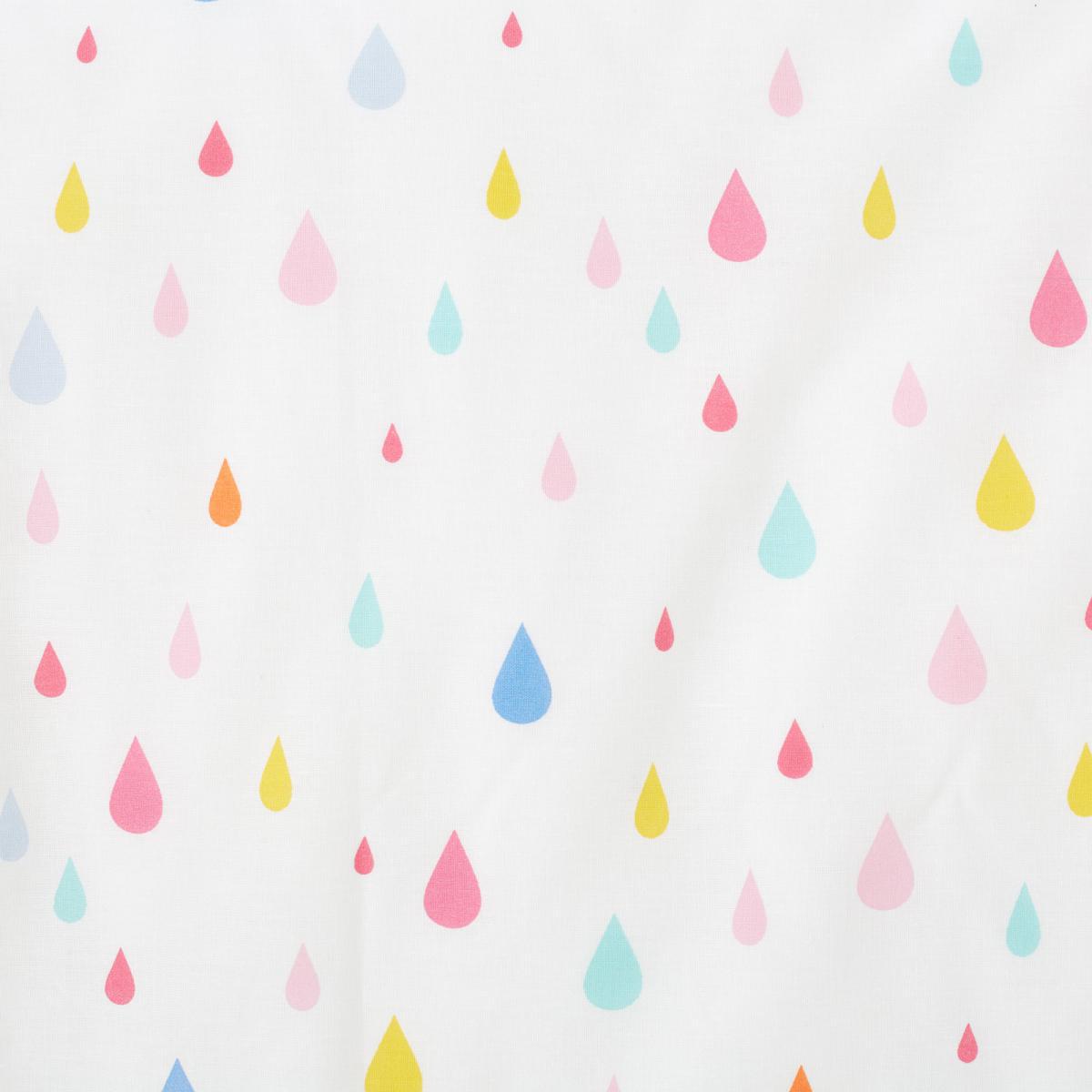Elements Rainbow Geometric 100% Cotton Fitted Sheet White, Blue and Pink – image 2