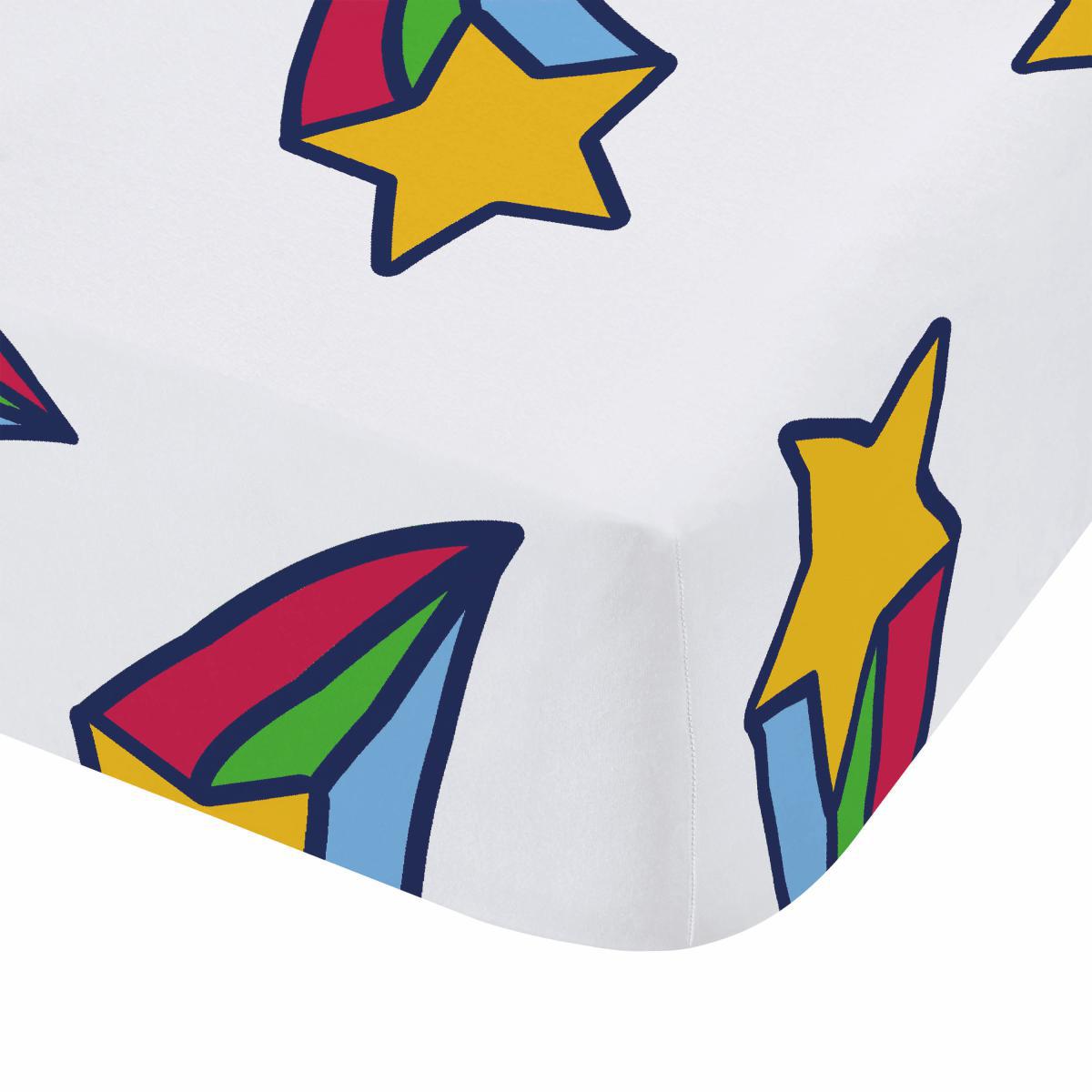 Born To Be You Shooting Star Organic Cotton Fitted Sheet Orange – image 2
