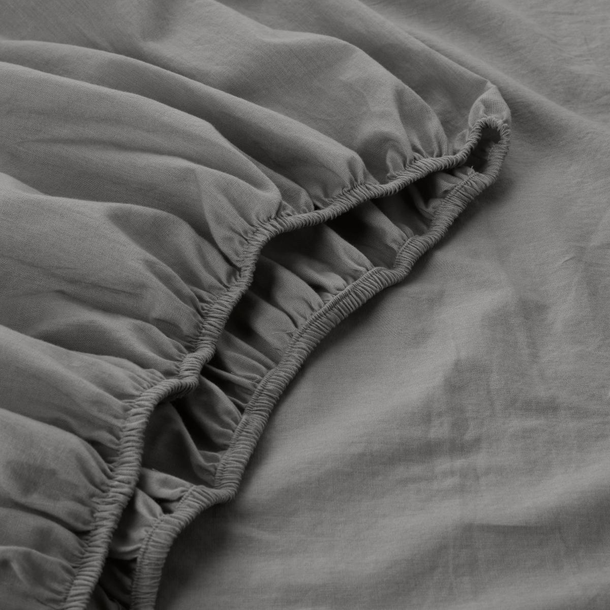 Recycled Cotton Fitted Sheet Steeple Grey – image 3