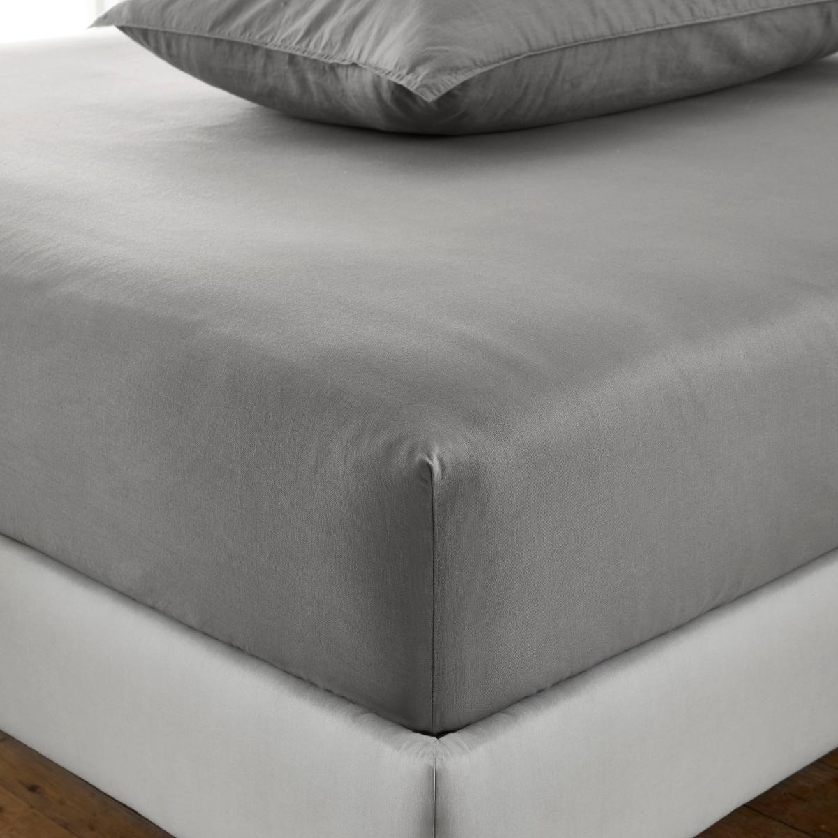 Recycled Cotton Fitted Sheet Steeple Grey – image 1
