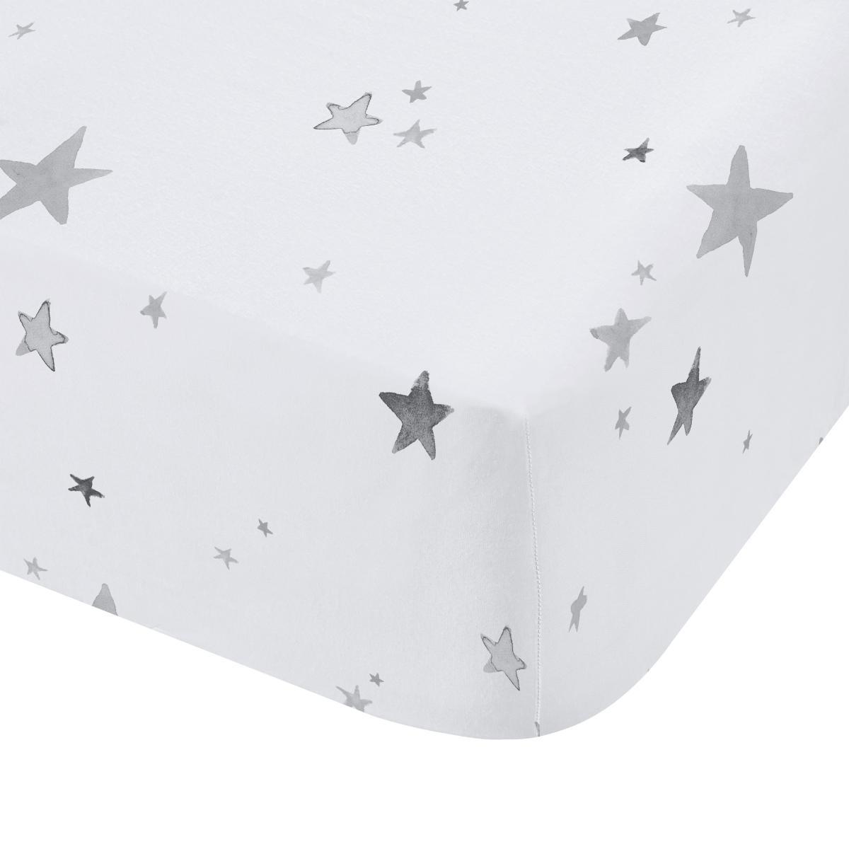 Bianca Fine Linens Stars 100% Cotton Fitted Sheet Grey – image 3