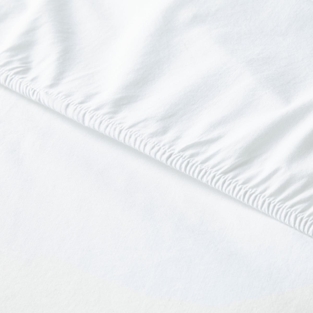Washed Cotton Fitted Sheet White – image 2