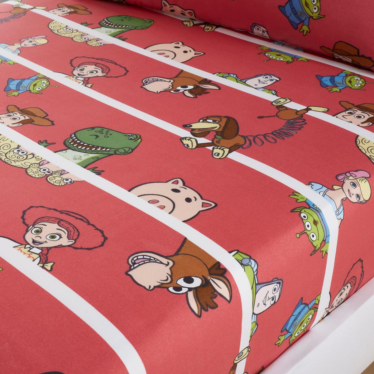 Disney Toy Story Fitted Sheet Red, White and Green