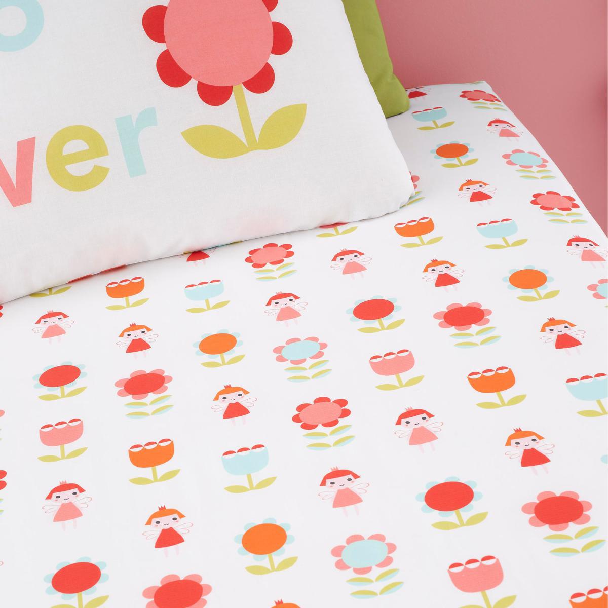 Cosatto Fairy Garden 100% Cotton Fitted Sheet Twin Pack MultiColoured – image 2