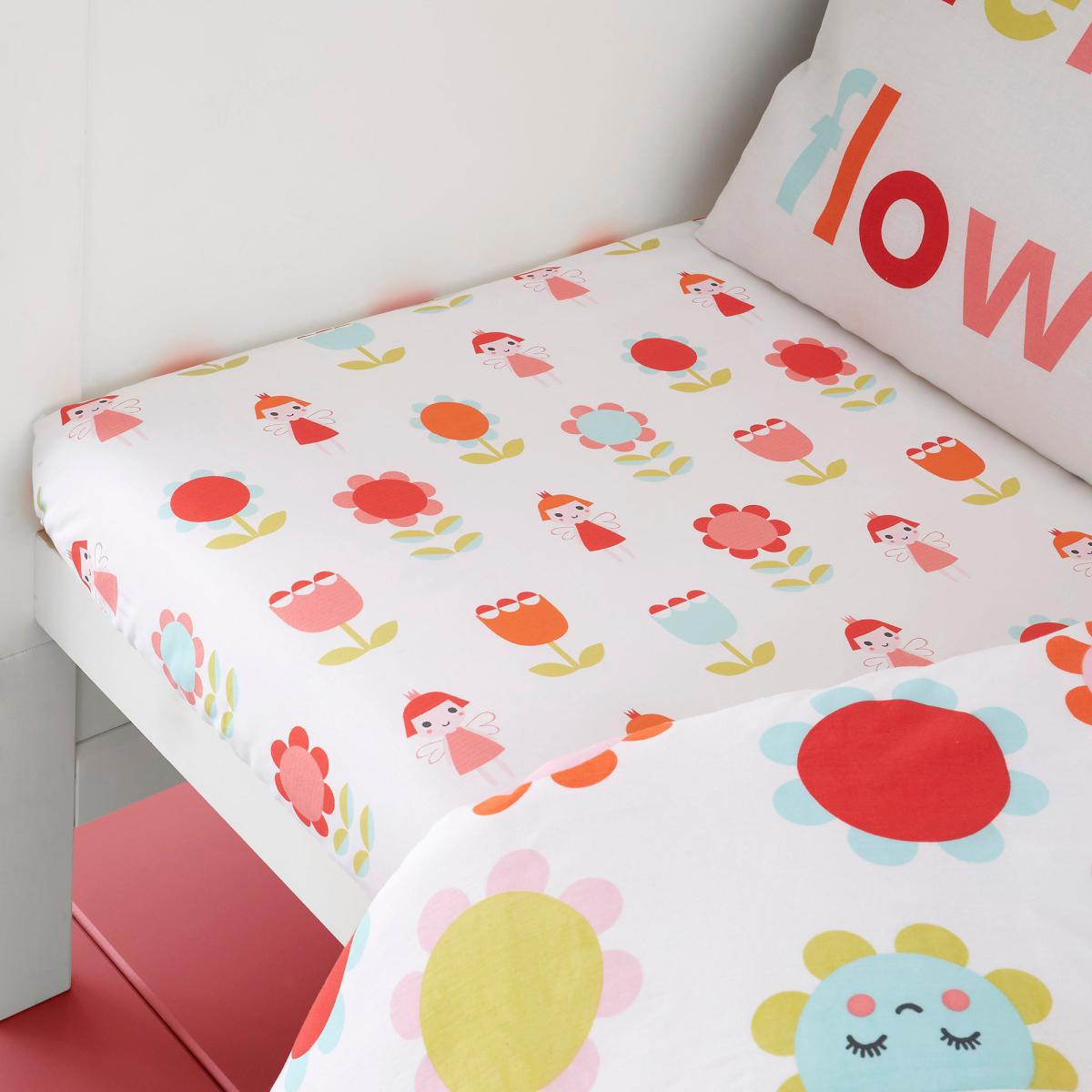 Cosatto Fairy Garden 100% Cotton Fitted Sheet Twin Pack MultiColoured – image 1