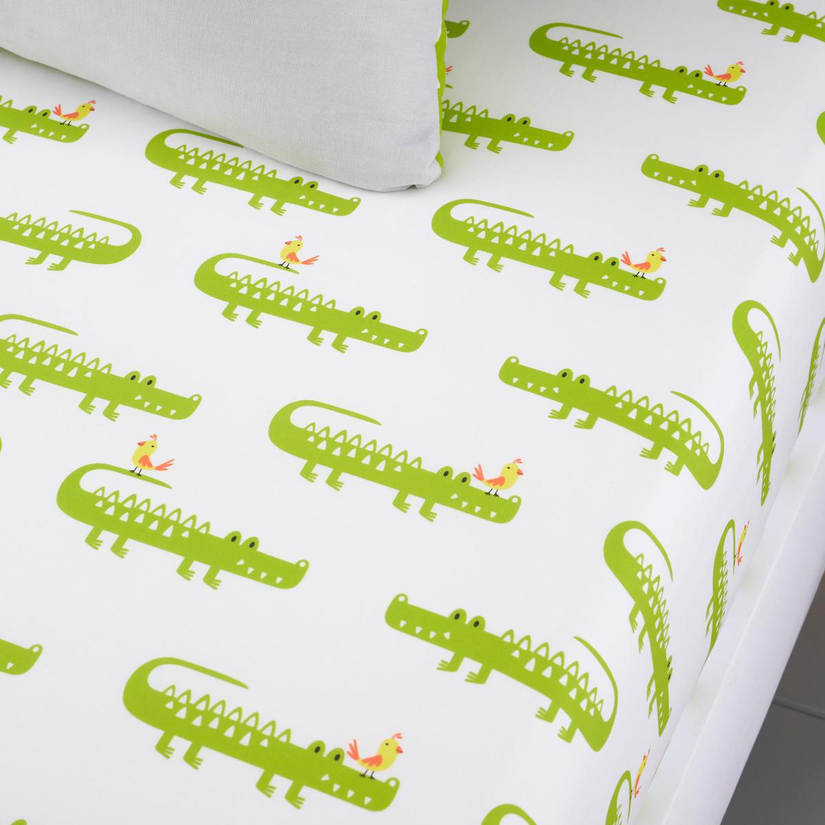 Cosatto Crocodile Smiles Pack of 2 100% Cotton Fitted Sheets MultiColoured – image 1