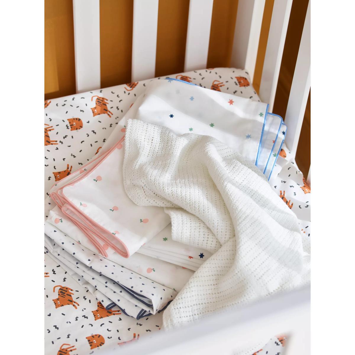 ANYDAY John Lewis & Partners Tiger Print Fitted Cotton Sheet, Pack of 2, Multi – image 2