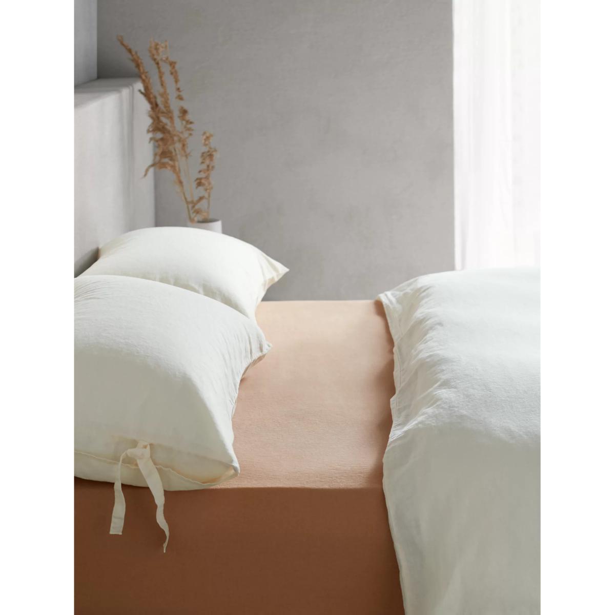 Mother of Pearl Linen & Organic Cotton Fitted Sheet – image 1