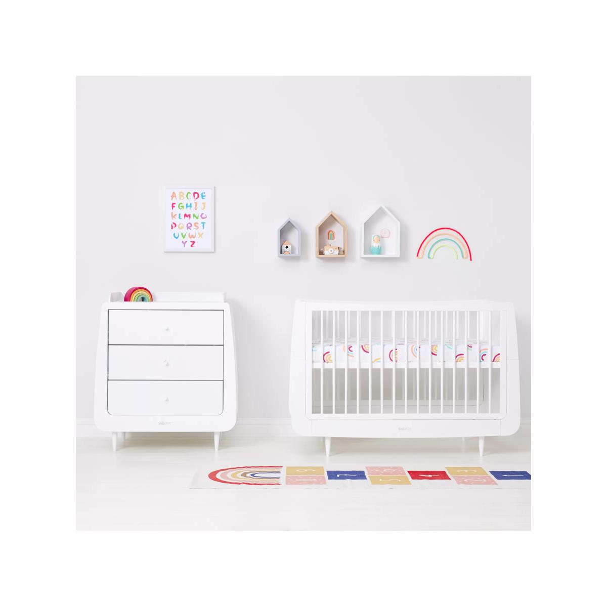 Snüz Baby Rainbow Cot/Cotbed Fitted Sheets, 2 Piece Set, Multi/White – image 3
