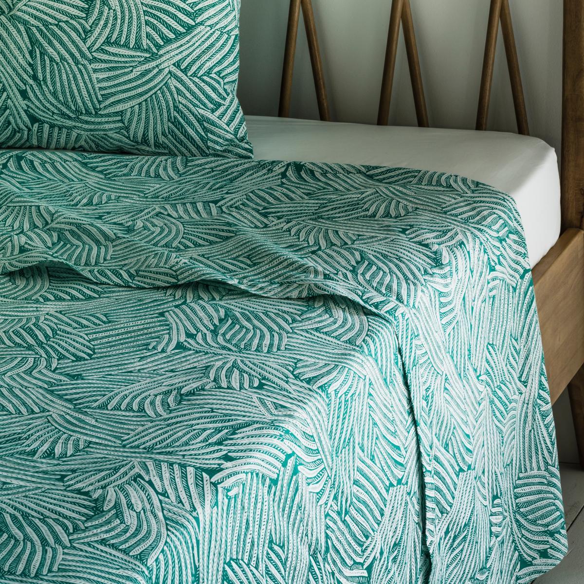 Ycata Leaf Print Cotton Flat Sheet – image 1