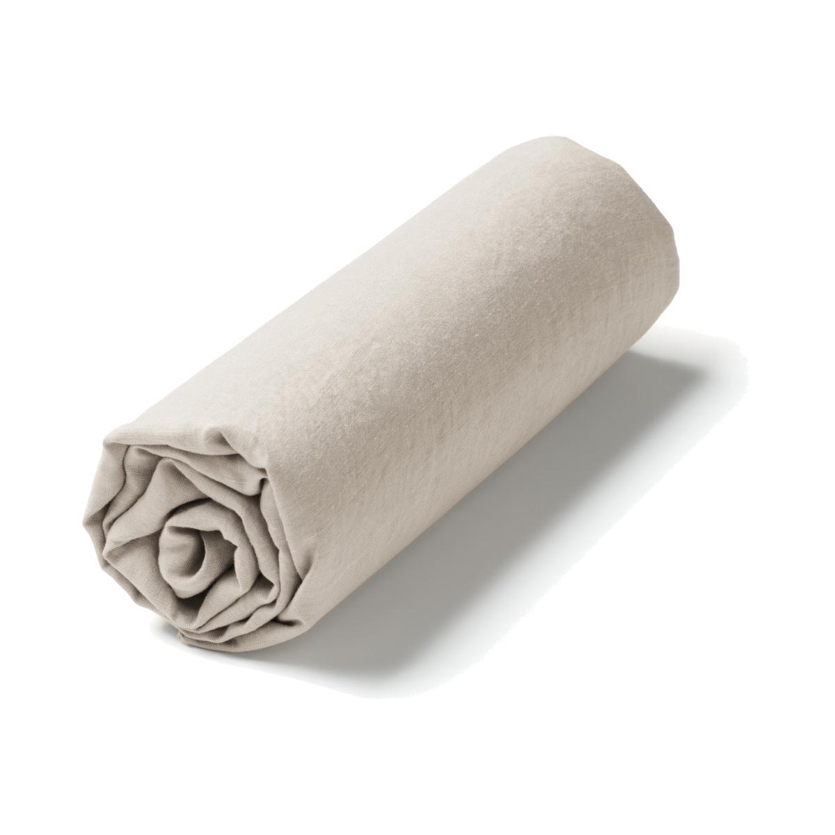 Elina Washed Linen Fitted Sheet for Mattress Topper – image 1