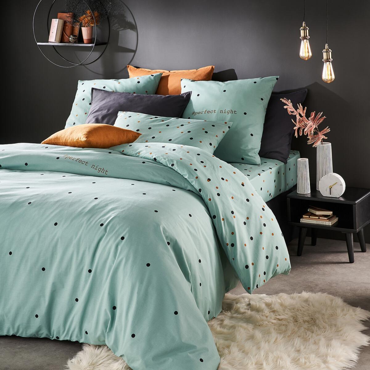 Perfect Night Fitted Sheet in Polka Dot Print Cotton – image 2