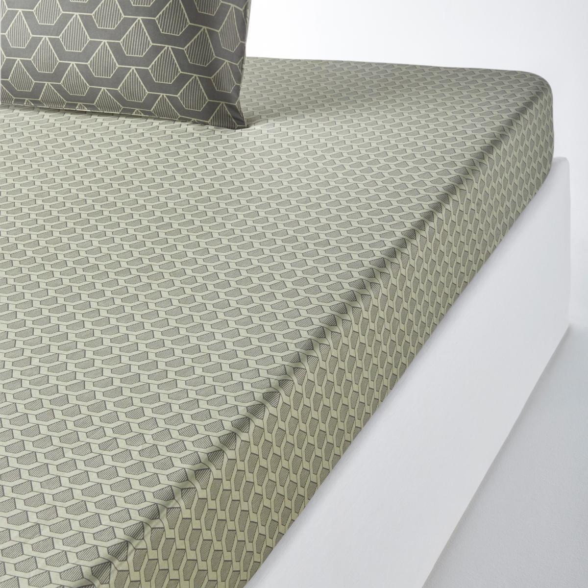 Jacob Geometric Print Cotton Satin Fitted Sheet – image 1