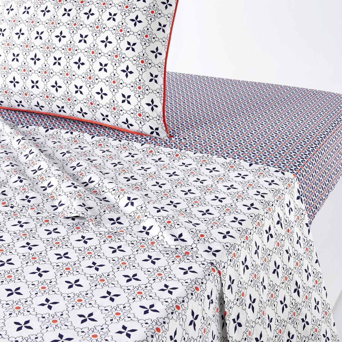 Zehia Printed Cotton Percale Flat Sheet – image 1