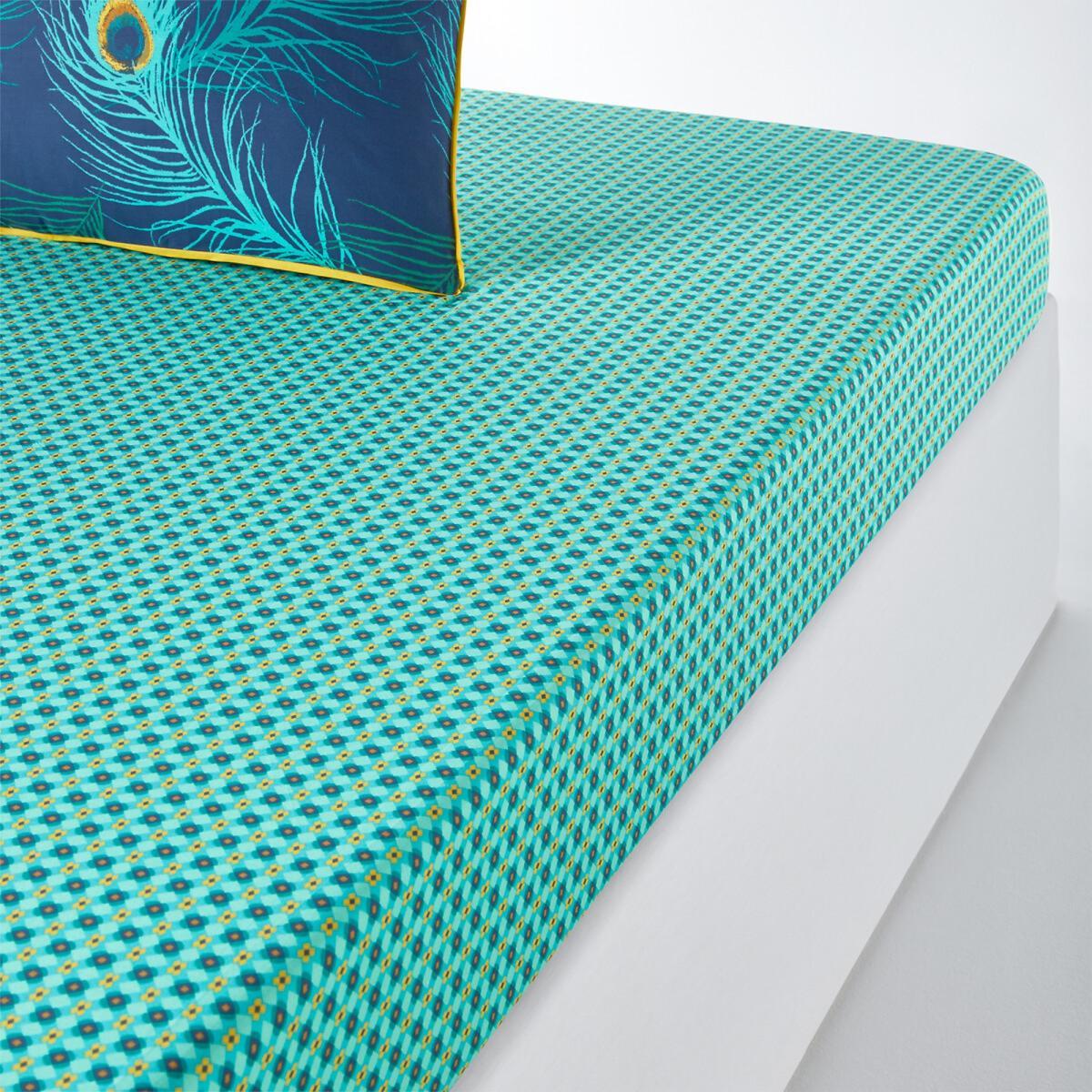 Shakhra Printed Cotton Percale Fitted Sheet – image 1