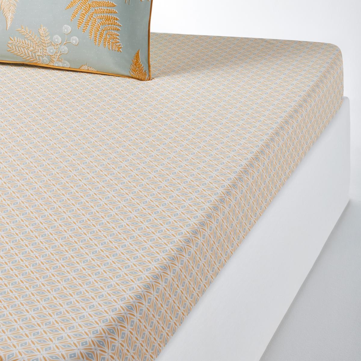 FOUGÈRE Graphic Cotton Percale Fitted Sheet – image 1