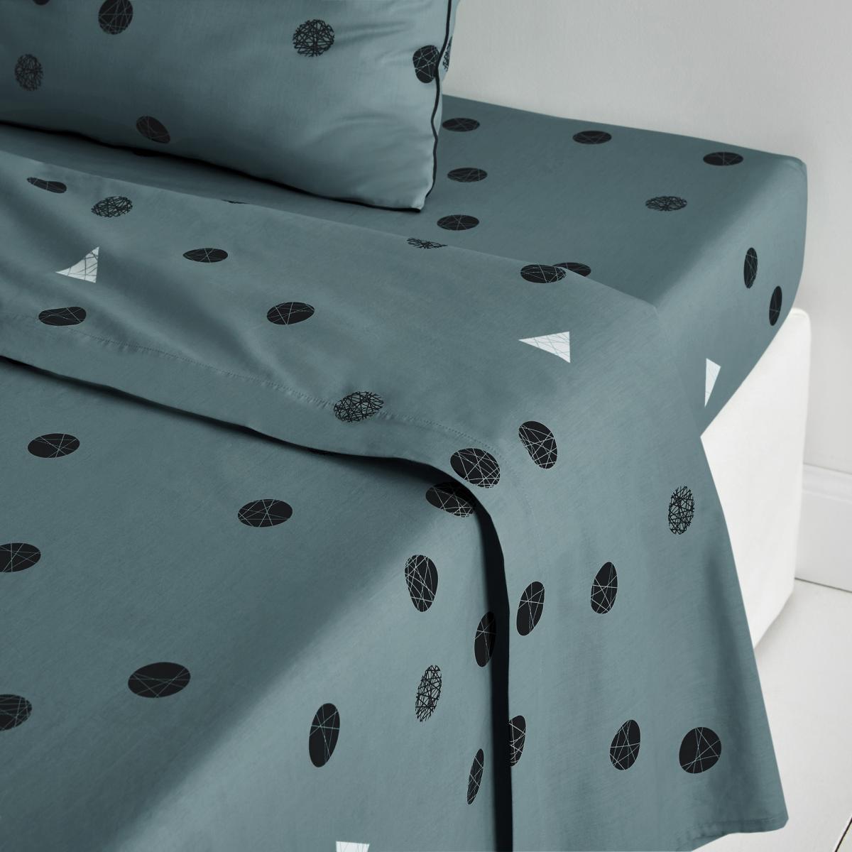 Bellvik Geometric Cotton Percale Flat Sheet – image 1