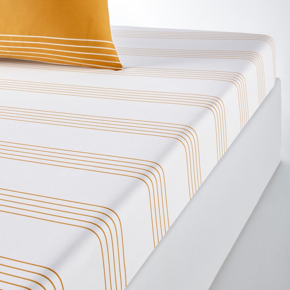 Horizon Striped Cotton Fitted Sheet – image 1