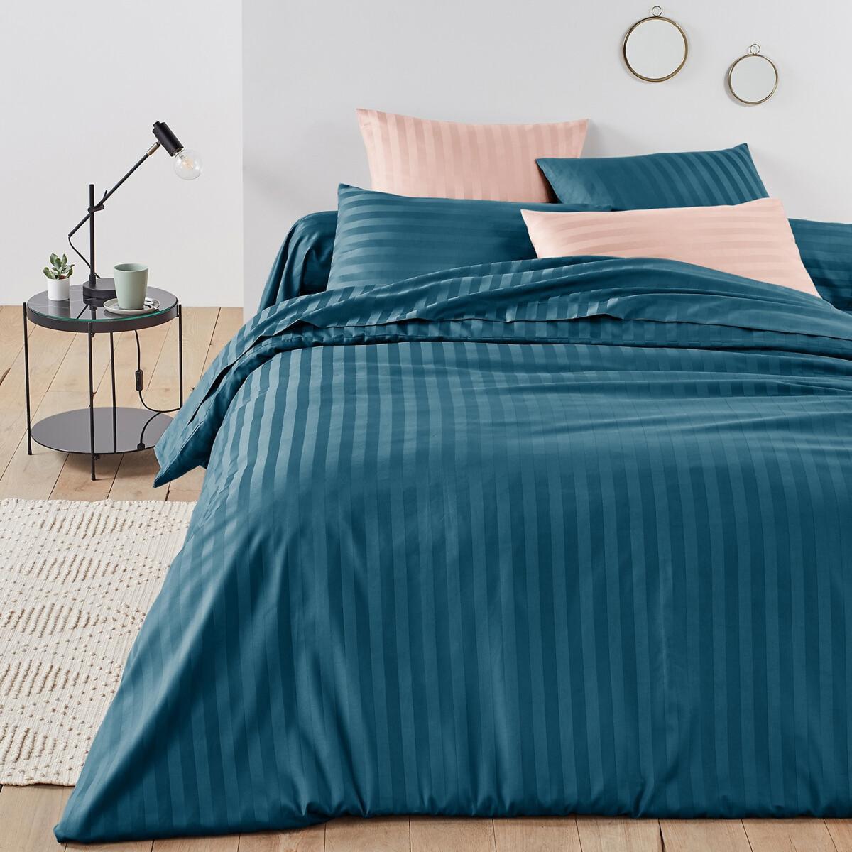 Striped Cotton Satin Fitted Sheet – image 2