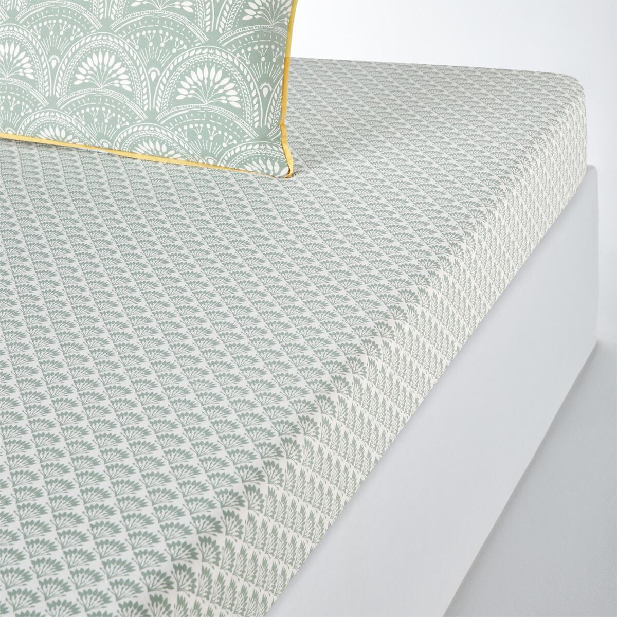Jaipur Green Washed Cotton Fitted Sheet – image 1