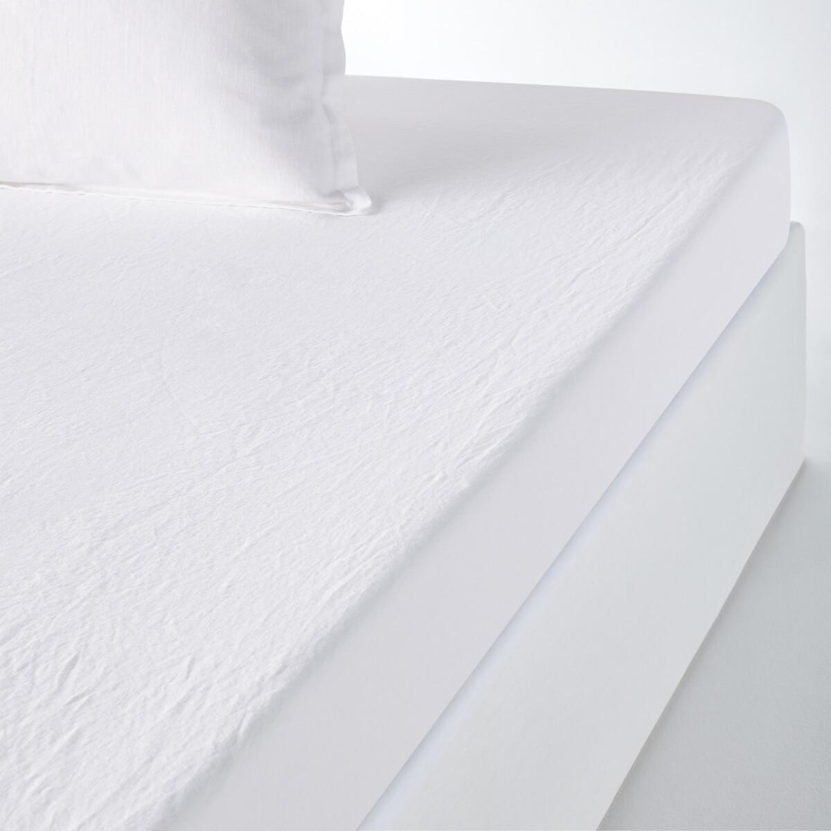 Washed Linen Plain Fitted Sheet – image 2