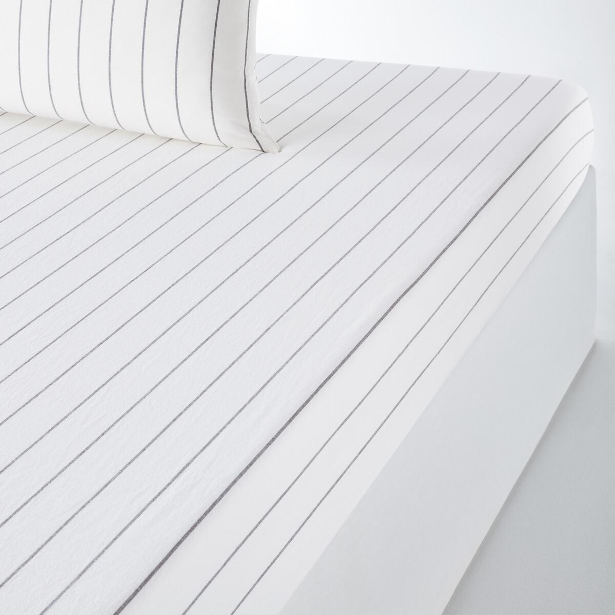 Pia Stripes Cotton Fitted Sheet for Thick Mattresses – image 1