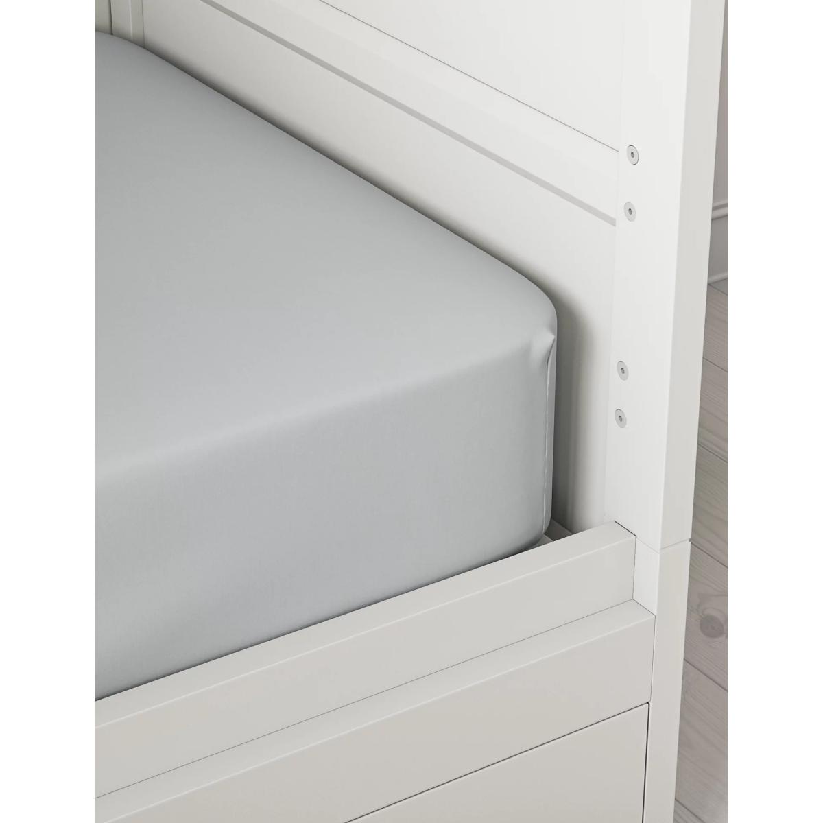 M&S Dreamskin&reg; Pure Cotton Cot Bed Fitted Sheet - COTBD - Light Grey, White,Light Grey – image 3