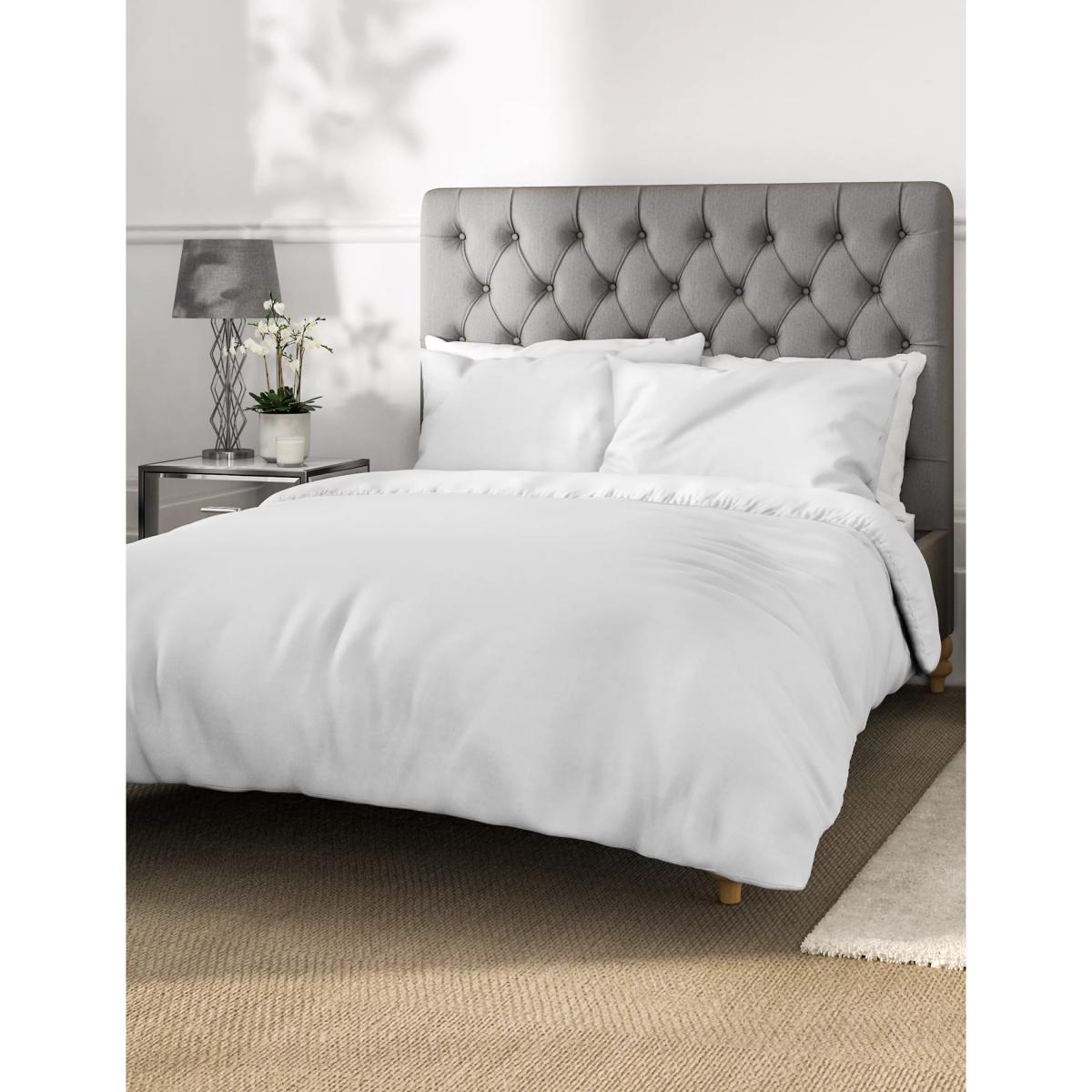 M&S Easycare Percale Duvet Cover - 6FT - White, Cranberry,Dark Ochre,Light Cream,Aqua,Oyster,White,Light Putty,Medium Pink,Light Duck Egg – image 2