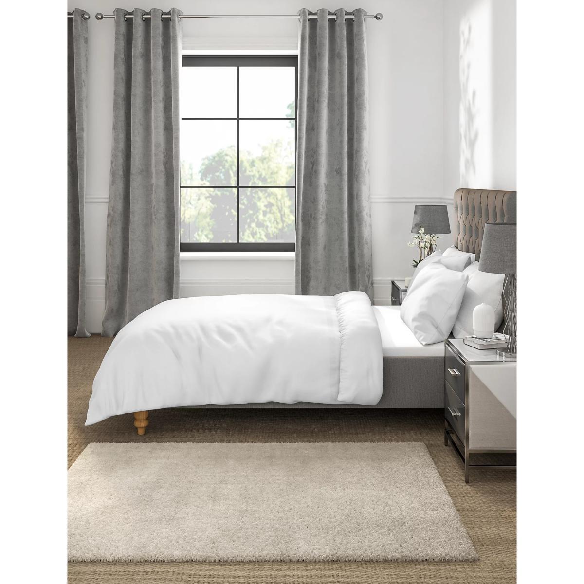 M&S Easycare Percale Duvet Cover - 6FT - White, Cranberry,Dark Ochre,Light Cream,Aqua,Oyster,White,Light Putty,Medium Pink,Light Duck Egg – image 3