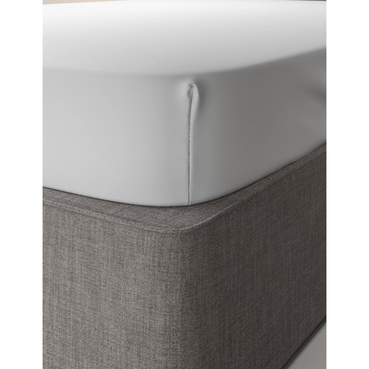 M&S Autograph Supima® Cotton 750 Thread Count Fitted Sheet - SGL - Light Grey, Light Grey – image 3