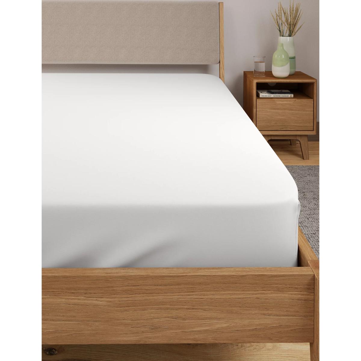 M&S Pure Cotton Deep Fitted Sheet - 5FT - Grey Marl, White,Grey Marl,Pink,Natural,Mid Blue – image 3
