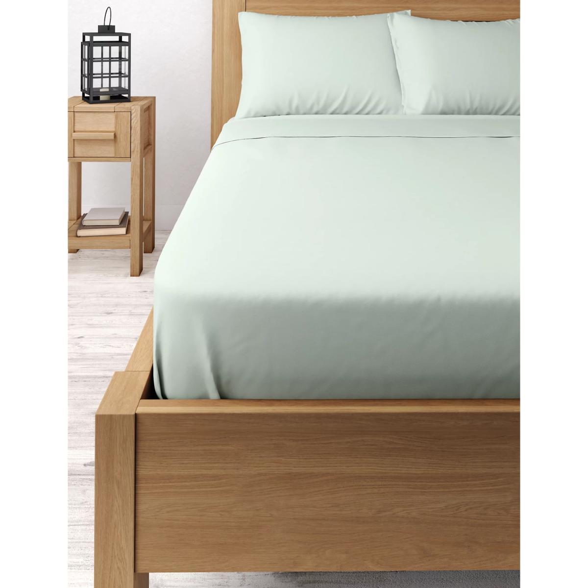 M&S Bamboo Blend Flat Sheet - SGL - Stone, Mint,Grey,White,Pink,Mid Grey,Stone,Cream,Mid Blue – image 5
