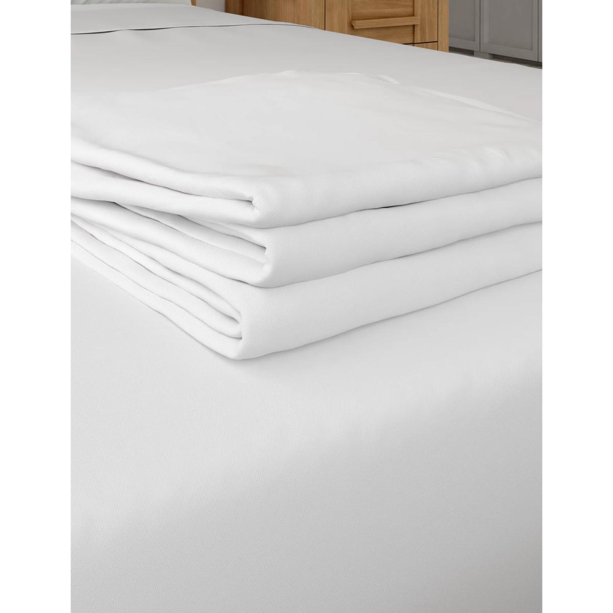 M&S Egyptian Cotton Sateen Flat Sheet - SGL - Neutral, Neutral,Petrol,Dusted Mauve,Pearl Grey,White,Light Cream,Ash Grey – image 2